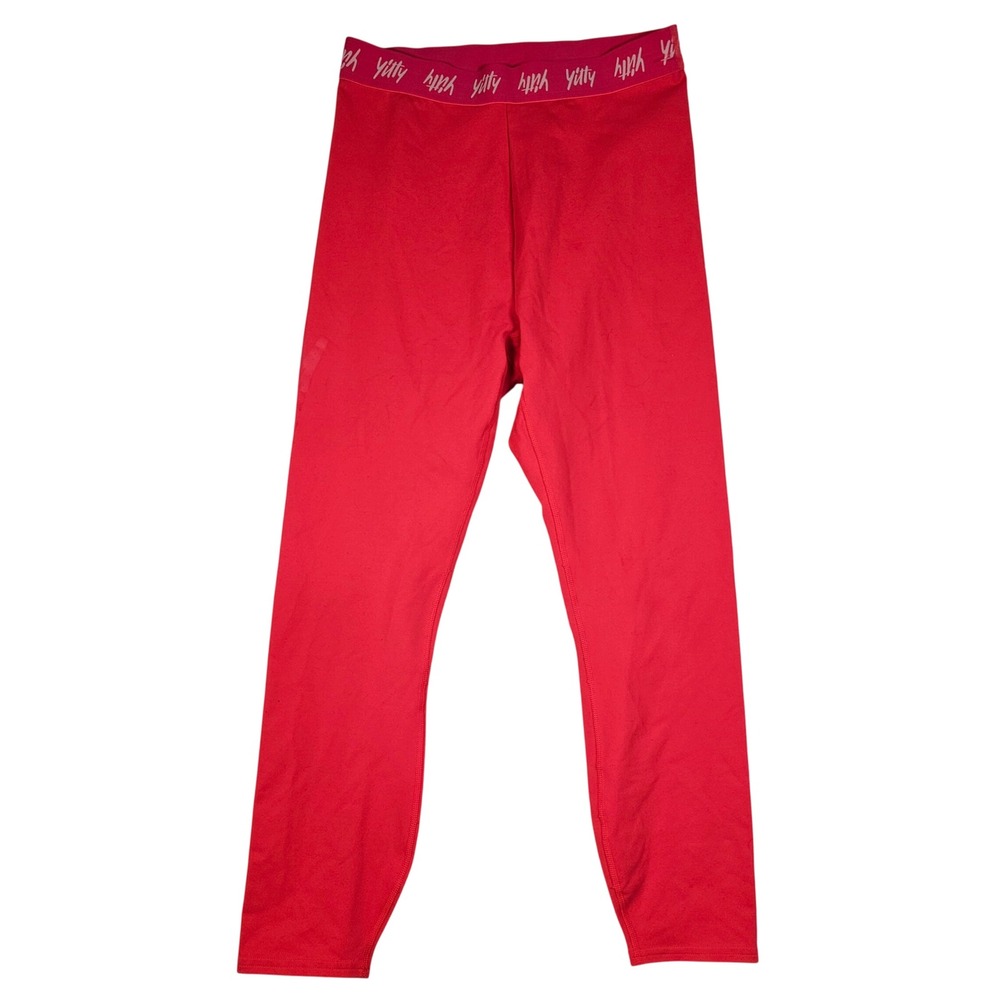 Yitty Major Label High Waisted Leggings Red Logo Waistband Small